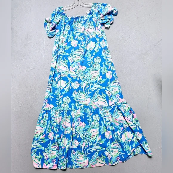 Lilly Pulitzer Blue and Pink Floral Maxi Dress - Picture 7 of 10